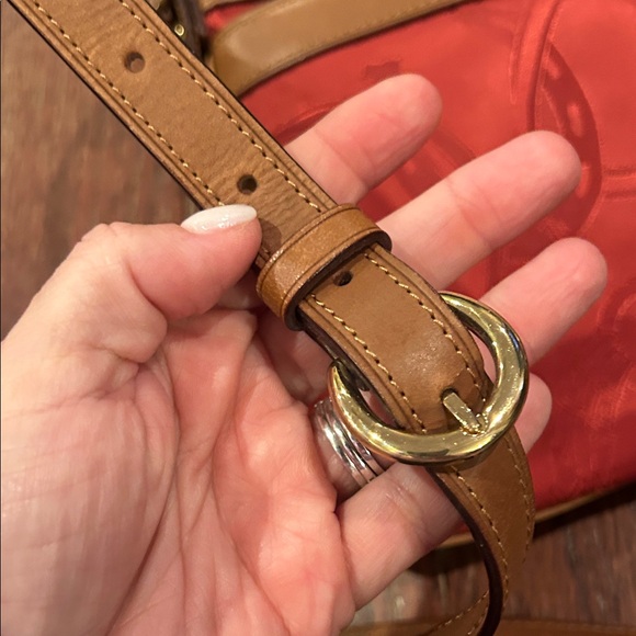 Ralph Lauren Red and Tan Crossbody Bag - Picture 8 of 11